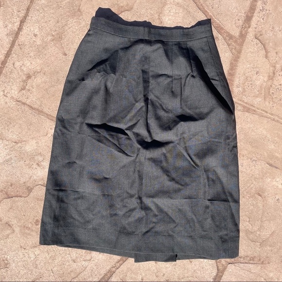 Saks 5th Ave Skirt 6 Vintage Worsted Wool High Waist Midi Gray Career Office - Picture 3 of 11
